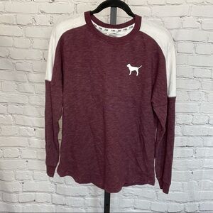 Victoria's Secret Pink Maroon and White Sweater